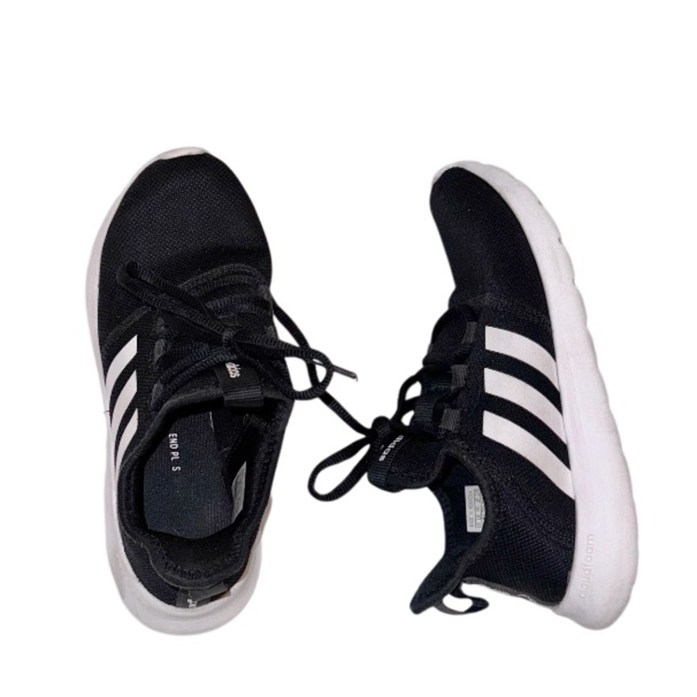 ADIDAS 3 stripes black white Boys tennis shoes size 6 - Picture 3 of 13